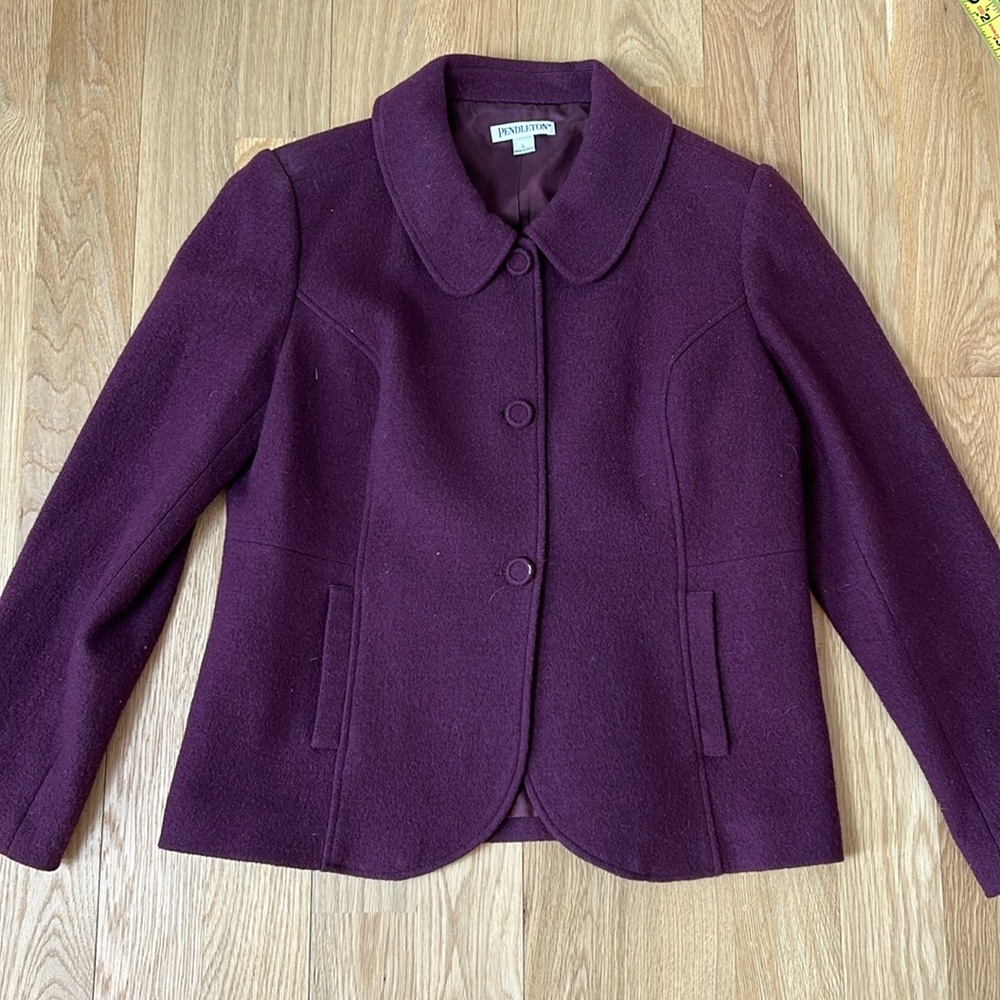 Euc - Pendleton Virgin Wool Blazer In Plum/ Purpl… - image 1